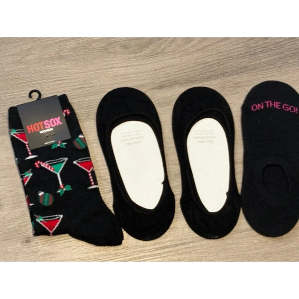 4 pair women’s socks Stocking stuffer’s hotsox on the go size 6-9
